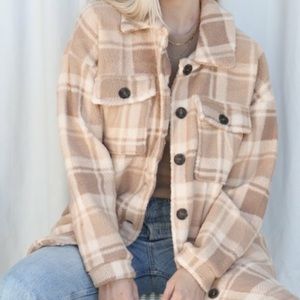 Plaid shacket brand size M